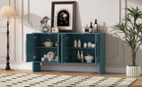 ZUN TREXM 4-Door Large Storage Retro Sideboard with Adjustable Shelves and Long Handles for Kitchen, N715P190423M