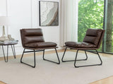 Milos Contemporary Upholstered Dining Chairs, Set of 2, Antique Brown T2574P245417