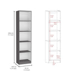 ZUN Home Xs Bookcase with 5-Tier Shelves and Slim Design -Matt Gray / White -Office B200137836