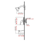 ZUN Single Handle Single Functions Shower Head Set with Tub Spout W121990172