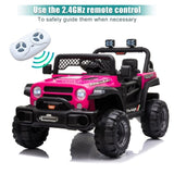 ZUN BBH-016 Dual Drive 12V 4.5A.h with 2.4G Remote Control off-road Vehicle Rose Red 13861835