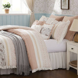 9 Piece Cotton Percale Comforter Set Blush Queen B03597157