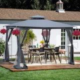 10x10 Outdoor Patio Gazebo Canopy Tent With Ventilated Double Roof And Mosquito net W41940785