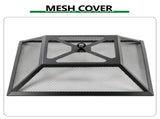 32 Inch Square Outdoor Wood Pit Table, Heavy Duty Wrought Iron Firepit with Pyramid 29225423