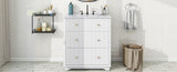 ZUN [Video]30-Inch Modern White Bathroom Vanity Cabinet with two drawers WF319596AAK
