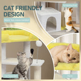 27.5in Cat Tree, Multi-level Cat Tower with Cat Scratching Post and Pad, Cozy Cat Condo, Padded Top 37744591
