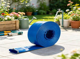 2" x 105' PVC Lay Flat Discharge Hose, Weather & Burst Resistant, Blue, for Pool & Water Transfer 17250838