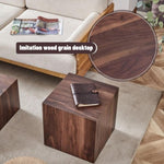 ZUN 16*16*16 Inch Walnut Wood Grain MDF Coffee Table - Luxurious Design, Perfect Living Room Accent.Cube W1151P231617