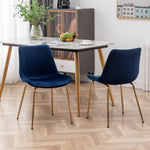 ZUN Aufurr Modern Velvet Dining Chair, Set of 2, Blue T2574P164537