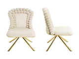 Dining Chairs Set of 2,Velvet Accent Chairs for Living Room, Vanity Chair with Gold Metal Legs, W757P281151
