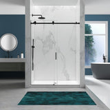 56-60"W76"H Frameless Shower Door,6mm SGCC Tempered GlassProtective,Matte Black,Stainless Steel T3736P347126