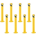 ZUN Safety Bollard Post, 36 Inch Height Steel Bollards, 3.5 Inch Diameter Parking Bollard, Yellow Powder 64941043