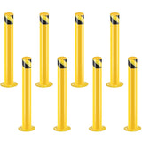 ZUN Safety Bollard Post, 36 Inch Height Steel Bollards, 3.5 Inch Diameter Parking Bollard, Yellow Powder 64941043