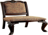 Traditional Formal Set of 2 Side Chairs Brown Cherry Solid wood Chair Padded Fabric Upholstered Seat B01178730