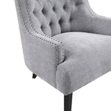 Modern Traditional Accent Chair Gray Chenille Upholstery Button-Tufted Solid Wood 1pc Living Room B011P182660