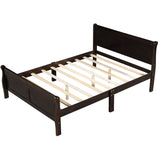 Queen Size Wood Platform Bed with Headboard and Wooden Slat Support WF289142AAP