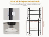 3-Tier Over the Toilet Storage Shelf Adjustable Foot Pads, Anti-Tilt Metal Bathroom Organizer 34497064