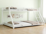 Metal Bunk Bed Twin Over Full Size with Removable Stairs, Heavy Duty Sturdy Frame with 12" Under-Bed W1935P195937