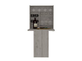 Wall Foldable Table with Multiple Shelves, Light Gray B097133223