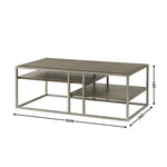 ZUN Padena Metal Frame Wood Living Room Coffee Table with Shelf T2574P164650