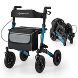 308lbs Foldable Rolling Walker 9" All-Terrain Tires, 7-Level Height , Wide Seat, 01542722