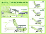 1 PCS Aluminum Beach Chair, 8.5 Inch Seat Height Yellow Tribal Pattern, Adjustable Folding Chair 24798365