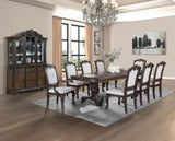 2pc Arm Chairs Beautifully Detailed Frames Luxurious Upholstery Coffee Brown Solid Wood Dining B2741P369414