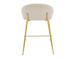 Kira Indoor Upholstered Bar Stool, Beige Fabric with Metal Frame, Set of 2 N775P263305B