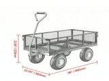 900 Lbs Steel Garden Cart Heavy Duty Yard Wagon with 10 Inch Tires and 180 Degree Rotating Handle 29023982