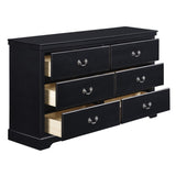 ZUN Classic Traditional 1pc Dresser of 6 Drawers Black Finish Bedroom Wooden Storage Furniture B011P233723