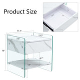 Bedside table with drawers. The board surface is MDF with white grain sticker, and both sides are W1512P348777