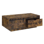 ZUN ACME Bellarosa COFFEE TABLE Rustic Oak Finish LV01442