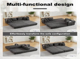 78.7-Inch Convertible Sleeper Sofa Bed with Cylindrical Pillow, Chenille Folding Mattress Couch with W834P337412