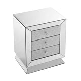 W 22 "X D 16.5" X H26.4 "Elegant Three Drawer Cabinet, Drawer Inlaid with Diamond Glass W1005P183000