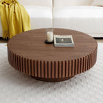 ZUN 39.37'' Round MDF Coffee Table Mid Century Modern Coffee Table Unique Coffee Table for Living Room W876P188697