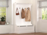 Entryway Bench with Standing Coat Rack, Hall Tree with Shoe Storage Bench, Entryway Organizer with 5 W409P262447