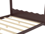 Full House Floor Bed with Support Slats, Solid Wood House Bed Frame for Kids, No Box Spring Needed W1580P387842