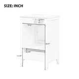 ZUN 20" Bathroom Vanity with Sink, Bathroom Cabinet with Soft Closing Glass Door, A Drawer, Black 94526635