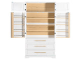 78.2" Tall Farmhouse Kitchen Pantry Cabinet with 8 Door Storage Cabinet with 3 Adjustable 04574184
