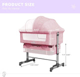 Baby Bassinet Bedside Sleeper 3 in 1 Bedside Crib, Adjustable Portable Bed for Infant/Baby/New born, 58167342