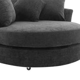 ZUN Orisfur. 360&deg; Swivel Accent Barrel with Storage Ottoman & 4 Pillows, Modern Chenille Leisure WF323718AAE