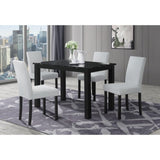 Sarang Black Dining Table and Silver Dining Chairs B201P359580