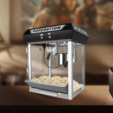 ZUN Commercial Popcorn Machine, 10 Ounce Kettle Stainless Steel Popcorn Maker with Tempered Glass, T3173P266336