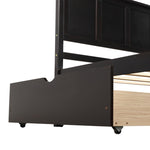 ZUN Platform Storage Bed, 2 drawers with wheels, Twin Size Frame, Espresso 75414746