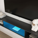 Floating TV Stand Wall Mounted with 16 Color LEDs,69" Modern TV Stand, Floating TV Cabinet W1321P237655
