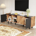 ZUN Mid Century TV Stand 3 Cabinets, Media Console Table for TVs up to 70'', Entertainment Center N710P180186B