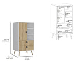 Dresser 52"H Stylish Bedroom Storage Solution with 3 Open Shelves, 2 Drawers, and 1 Door, White / B097P167453