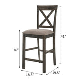 Tan and Weathered Grey Counter Height Stools with Cross Back B062P181295