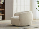 34.25 "Wide Upholstered Corduroy 360&deg Swivel Barrel Soft Accent Chair with Pillow, Circular W3118P253970