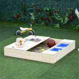 ZUN Kids Sandbox with Cover （Prohibited by WalMart） 53610304